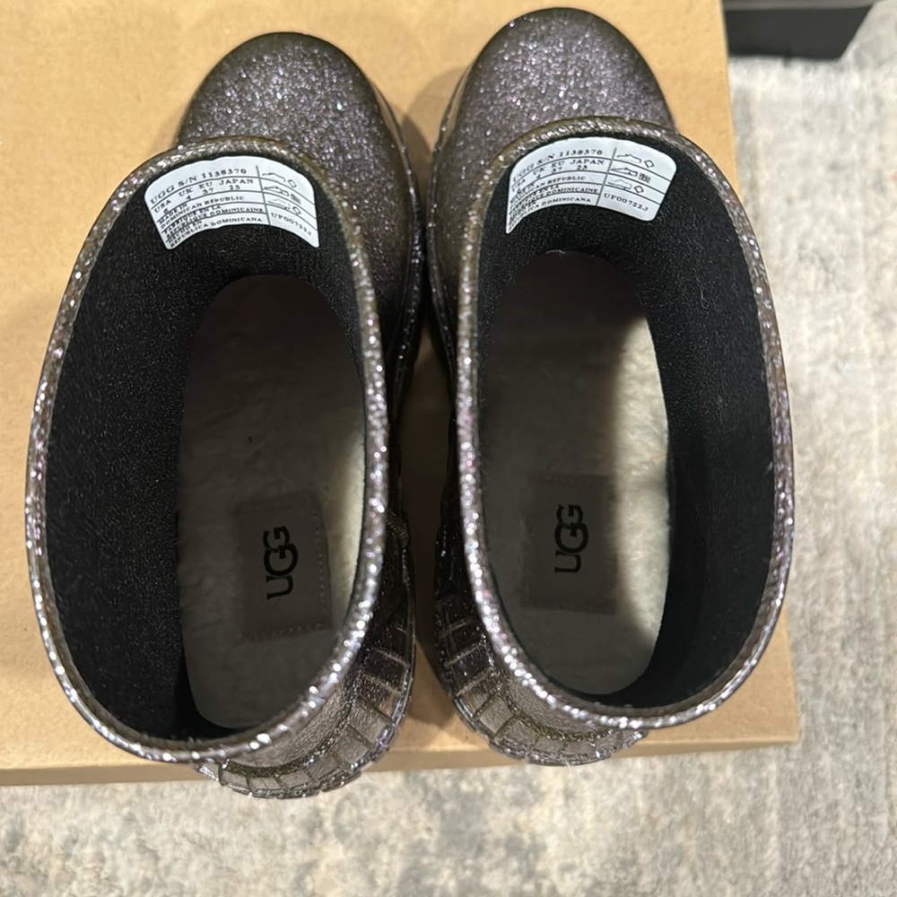 NWT UGG Drizlita Glitter Gray Rain Boots, size 6 - Picture 8 of 15